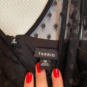 Torrid Swiss Dot Black Dress, 18